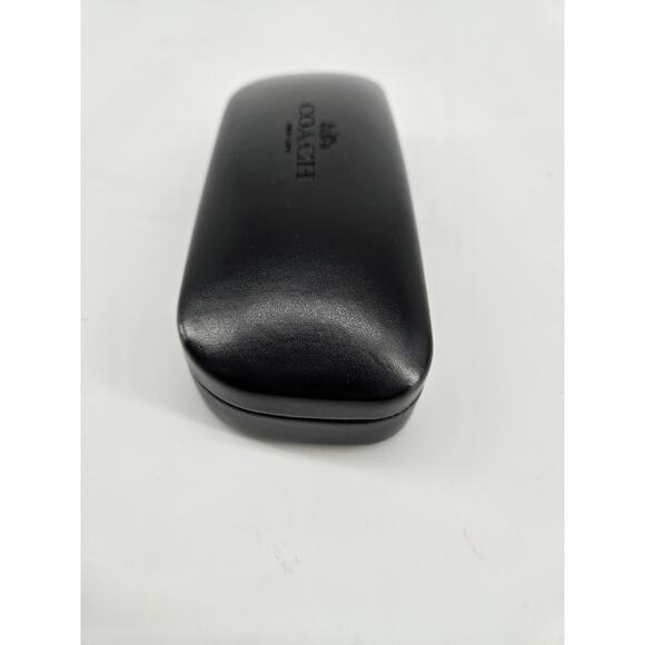 Coach Glasses Case New York Black Leather Hard Clamshell 6" - Picture 4 of 15